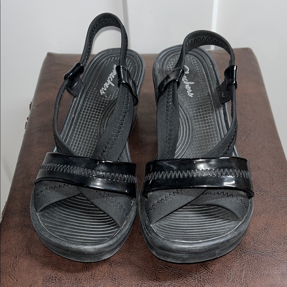 Skechers strapped wedge sandals.